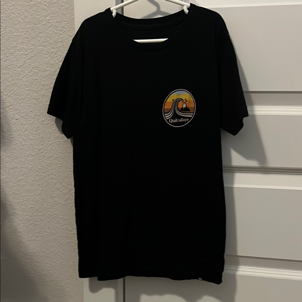 Quiksilver Black Short Sleeve Tee with Logo